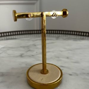 Kate Spade Asymmetrical Gold Plated Studs “M”